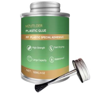 Plastic Glue,120ML Plastic Adhesive with Brush, Super Strong Clear Glue Contact Cement for PP, ABS, PVC, Acrylic, Miniatures, Models, Craft, DIY Kits, Waterproof, High Strength, Flexible