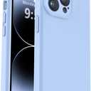 Vooii Compatible with iPhone 14 Pro Max Case, Liquid Silicone Upgrade [Camera Protection] [Soft Anti-Scratch Microfiber Lining] Shockproof Phone Case for iPhone 14 Pro Max 6.7 inch - Light Blue