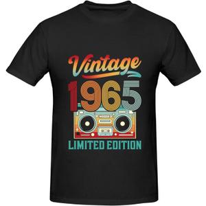 Limited Edition 1965 Shirt for Men, Funny Cotton Vintage 60th Birthday T-Shirts