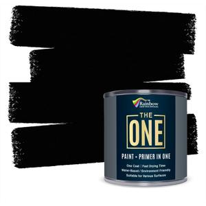 THE ONE All-In-One Paint & Primer - Black Matte, 8.5 Fl Oz/250ml Sample | 1 Coat Formula | Easy Indoor & Outdoor Decorating for Home & Garden Walls, Floors & Furniture | Water-Based & Low VOC