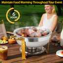 6QT Chafing Dishes for Buffet 4 Pack with Glass Lid
