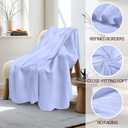 24 Pcs Fleece Blankets Bulk 60 x 50 in, Soft Lightweight Throw Blankets in Bulk Large Cozy Wool Blankets for Wedding Bed Couch Use Gifts & Donation, Oeko-tex Standard 100 Certified(Sky Blue)