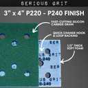 3" x 4" Foam Abrasive 220-240 Finish Sanding Pads - Fits Surfprep, Uneeda Ekasand, & Mirka - 1/2" Thick Soft Foam Hook & Loop Sandpaper Pads for 3x4 Sanders - Made in USA - 10 Per Box