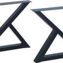 MBQQ 2 Pcs Furniture Legs Rustic Decory Triangle Shape Table Legs,Heavy Duty Metal Desk Legs,Dining Table Legs,Industrial Modern, DIY Iron Bench Legs(H15.7xW17.7)