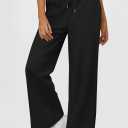 LYHIPSS Sweatpants Women Baggy Wide Leg Lounge Casual Pajama Sweat Pants (Black, XL)