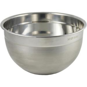 Tovolo Stainless Steel Mixing Bowls, 3.5 Qt - Metal Nesting Mixing Bowl with Rounded Lip for Easy Pour & Minimal Mess - Large & Small Dishwasher Safe Kitchen Supplies for Prep & Cooking (3-1/2-Quart)