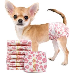 Dono Dog Diapers Female, Disposable Doggie Diapers, Super Absorbent Puppy Diapers with Adjustable Tail Hole, Wetness Indicator for Cats Doggy in Heat Period, XX-Small, 16 Count