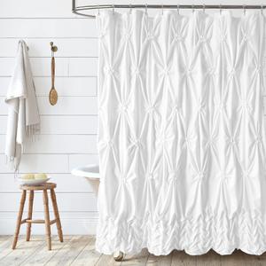 Seasonwood Modern Farmhouse Shower Curtain White Fabric Shower Curtain for Bathroom Decor Chic Style,Quick-Drying, Durable and Washable Bathroom Curtains, 72 x 72 (72"W x 72"L (Pack of 1))
