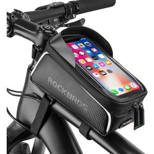 ROCKBROS Bike/Bicycle Phone Front Frame Bag, Waterproof, Tube Bag,Cycling Pouch, Bike Accessories for Men Compatible Phone Under 7