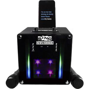 Rechargeable Bluetooth Karaoke Machine Lights and Two Microphone, 5W (SINGCUBE01)