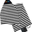 SUN CUBE Surfboard Sock Cover, Surf Bag for Surfing Board, Protective Stretchy Surf Bag Sock Sleeve for Longboard, Hybrid, Shortboard (6'0'' - Pointed, Black White)