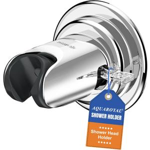 Shower Head Holder Wall Mount: Handheld Suction Cup Shower Holder, Adjustable No Drill Bathroom Wall Mount for Tile/Glass (Chrome)