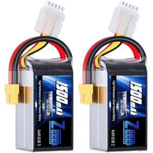 Zeee 4S Lipo Battery 1500mAh 14.8V 120C Graphene Battery with XT60 Plug for FPV Drone Quadcopter Helicopter Airplane RC Boat RC Car RC Models(2 Pack)