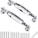 JUXYES Pack of 2 Crystal Cabinet Handles Pulls, Chrome Silver Glass Handle Decorative Drawer Pulls Modern Cupboard Door Handle Knobs for Dresser Drawer Cabinet Closet (5") (5" Hole to Hole)