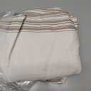 NICETOWN Stripe Linen Curtains 52 x 84 Inch Long for Living Room - Taupe & White Classic Grommet Rustic Drapes, Light Filtering Window Covering for Patio Glass French Door, 1 Pair