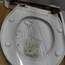 Angol Shiold Round Toilet Seat Soft Close & Quick Release White Plastic | PP Material Rust-Proof, Universal Fit for Round Toilet Lid Replacement(16.5",Modern)