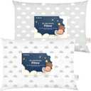 KeaBabies 2-Pack Toddler Pillow 13x18 - Soft Organic Cotton Kids Travel Bed Pillows for Sleeping, School, Nap, Machine Washable, Toddlers 2 to 5, Pillowcase Sold Separately (Cloud)