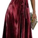 BerryGo Women's Velvet V Neck Wrap Semi Formal Dress Cocktail Party Maxi Dress for Wedding Guest (XS, Z-velvet Wine Red)