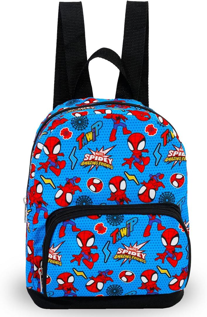 Title: Spiderman Mini Backpack - 10" Exclusive Woven Small Backpack with Front Pocket | Adjusts to Fit Adults, Teens, Boys, Kids