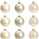 Glass Christmas Ball Ornaments, Set of 9, 3' Hanging Christmas Baubles for Xmas Tree Decoration, Wedding Party Gift