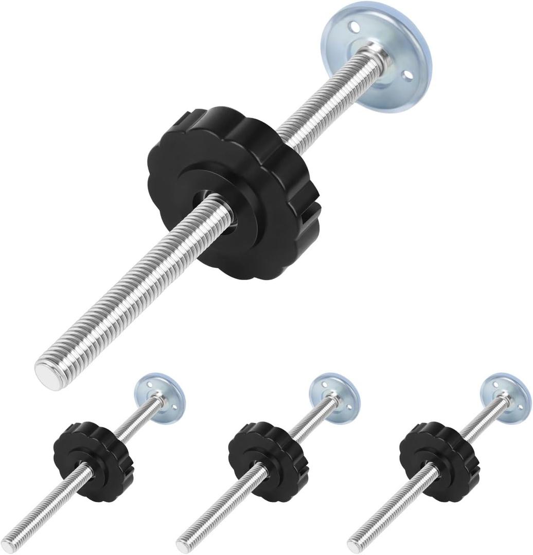 Black M8 (8mm) Baby Gate Threaded Spindle Rod, Extra Long Baby Gate Replacement Bolt, Screw Bolts Kit for Pressure Mounted Safety Door & Stair Door, 4 PCS