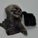 Halloween Skull Mask Scary Full Head Latex Skeleton Mask Moving Jaw,Creepy Biochemical Bare Brain Mask Halloween Decorations (with Hat)