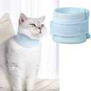 Cat Neck Brace Cover - Breathable Elizabethan Collar for Post-Surgery Recovery Anti-Lick Wound Adjustable Protective Cervical Cone for Medium Dogs Cats (Neck Girth 9.1-11.8" Depth3.2 (Blue)