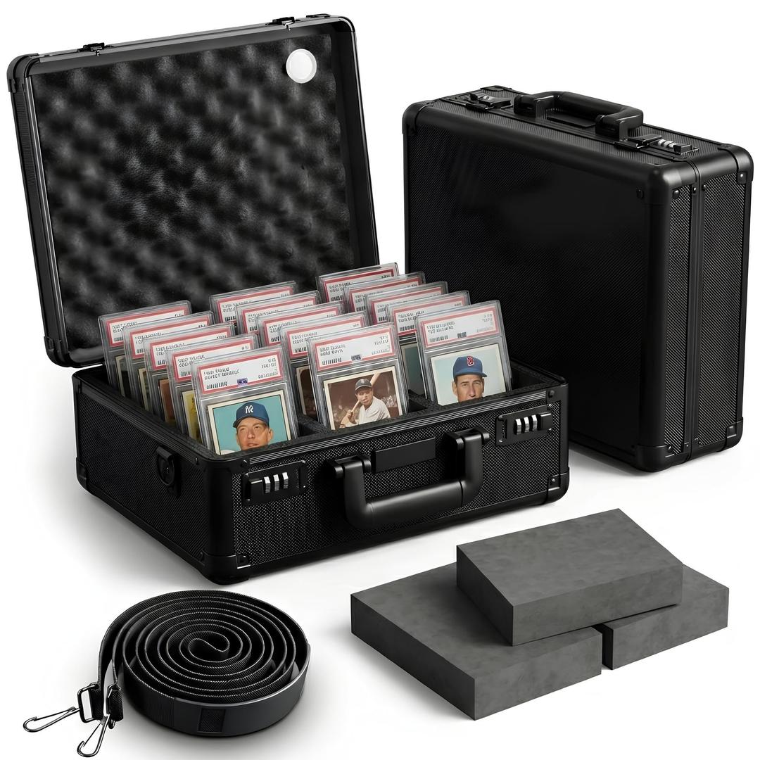 Xerivo Graded Card Storage Box - Lockable Slab Case for Graded Cards, Baseball Card Storage Box Holds 120 Slabs or 480 Toploaders, Fits PSA BGS SGC, Sports Card Organizer, Fits Popular Trading Cards