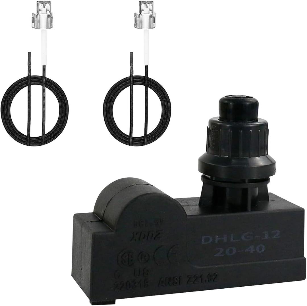 Grill Igniter Kit Replacement Parts - for Charbroil, Expert Grill, Dyna Glo, Kenmore, Universal 2 Outlet Button
