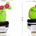 2pcs Positive Cactus Crochet, 6.3 Inch Potato Gifts with Encouraging Card, Emotional Support Pickle Crochet Gifts for Coworker, Friends, Teacher, Office, Desktop Decor