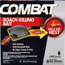 2 x Combat Roach Killing Bait, Roach Bait Station For Large Roaches, Kills The Nest, Child-Resistant, 8 Count,Insects