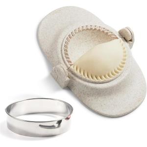 Dumpling Maker Set with Dough Cutter and Empanada Press Mold - Effortlessly Make Perfect Dumplings, Calzones, Pierogi, Chinese Turnovers (3")