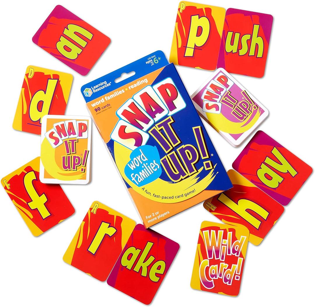 Learning Resources Snap It Up! Phonics & Reading Card Game - Sight Words Flash Cards, Phonics Family Board , ABC Classroom Must Haves, Toddler Activities, Homeschool Supplies, Montessori
