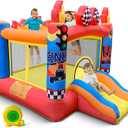 Culaluva Inflatable Bounce House: Bouncy Castle 2-in-1 with Slide for Kids Aged 3-6 - with 370W Blower & Storage Bag - Indoor Outdoor Play