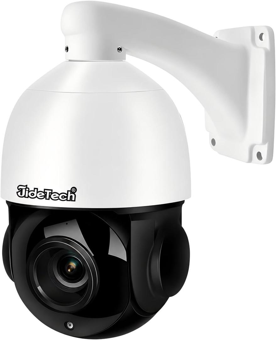 5MP PTZ Security Camera Outdoor, 20X Optical Zoom, Auto Tracking & Human Detection, PoE IP Camera with 360 View, 330ft Night Vision, Waterproof IP66, CamHi Pro