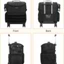Relavel Rolling Makeup Train Case, Cosmetology Case on Wheels with 4 Clear Bags, Professional Makeup Artist Set Bags Cosmetic Storage Organizer with Adjustable Dividers, 360 Spinner Wheels, Black