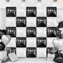 30PCS Double Sided Square Foil Balloons Wall,19 Inches Chrome Foil Balloons Tunnel Arch Garland Kit for Birthday,Anniversary,Wedding,Graduation Party Background Graduation Party Decoration (Black Red and Black White)