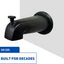 1/4" Spacer for Tub Spout, Flange Trim Ring for Bath Faucet, Eschutcheon Cover Plate for Spigot with Split PVC Blocking Water, Shower Pipe Remodeling Sealer (304SUS-Matte Black)