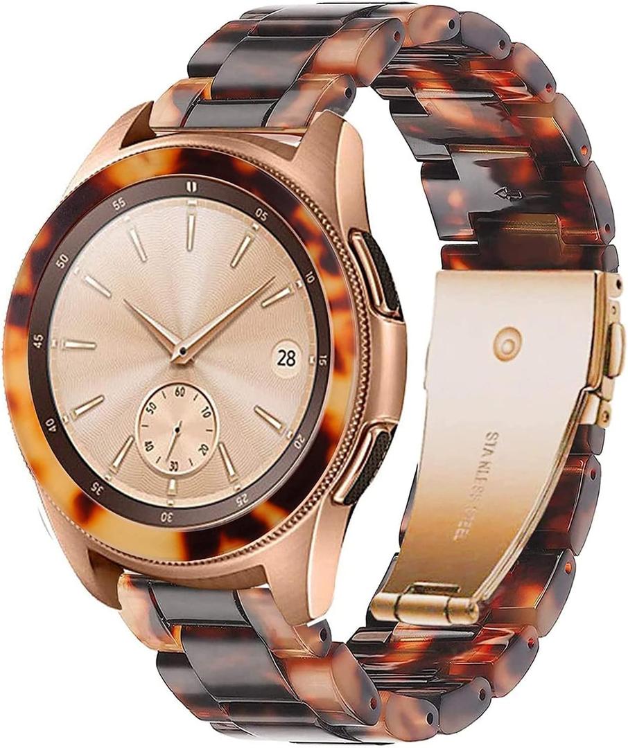 Compatible with Samsung Galaxy Watch 42mm /Gear Sport/Watch 4 Classic 42mm Band + Bezel Women Men 20mm Resin Wristband Strap Bracelet