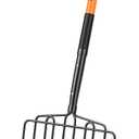 HIGHLIGHT Pitch Fork Pitchfork,10-Tine Wide 45Inch Fiberglass Manure Fork