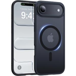 Magnetic for iPhone Air Case 2025, [Anti-Slip] [Compatible with MagSafe] [Military Grade Drop Protection] Shockproof Protective Translucent Matte Phone Case for iPhone 17 Air Case, Black