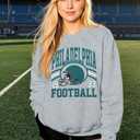 MNLYBABY Football Sweatshirt Women Game Day Sweatshirts Football Team Fans Pullover Long Sleeve Crew Neck Tops (Gray, XXL)