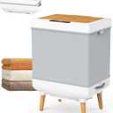 Towel Warmer, 35L Folding Hot Towel Warmer for Bathroom, Heating & Drying Modes, Timer Function, LED Display, Built-in Hooks, Fits Up to Two 70"X80" Oversized Towels, Large Blankets, Bathrobes (Light Grey)