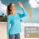 Women's Standard V-Neck UPF 50+ Long Sleeve Swim Rash Guard Shirt Quick Dry Lightweight Moisture Wicking (XXL)