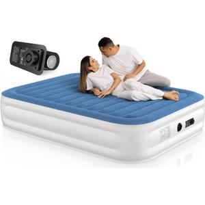 Lavisx King Air Mattress 20 Inches High King Air Bed Mattress with Built in Pump 1 Button to Start Inflate Deflate 3 Mins Fast Self Inflating Air Mattress Suitable Indoor Outdoor