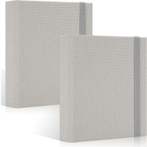 Vienrose Polaroid Photo Album Binding Cloth Photo Book for Instax Fuji 2 x3 Inch Photo Fits Fujifilm Mini 12 11 9 Snap PIC-300 52 Pockets 2 Pack, Grey