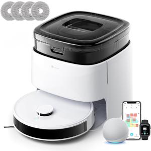 Lefant LiDAR Robot Vacuum and Mop, 15000Pa Suction, 90-Day Self-Emptying, Obstacle Avoidance, Auto Mop Washing&Drying, All-in-One for Pet Hair Carpet, 5G WiFi Alexa/APP/iWatch Control, M3