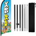 Yard Sale Feather Flag with Pole Kit 8Ft, Advertising Flag Sign for Garage Sales, Moving Sales Neighborhood Events