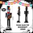 RattanView 2 Pcs Day of The Dead Nutcracker 14 Inch Mexican Fiesta Theme Party Figures Wooden Sugar Skull Nutcracker Decor for Holiday Tables Desktop Fireplace