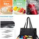LOVEVOOK Lunch Tote Bag for Women, 15.6 Inch Laptop Bag with Insulated Lunch Compartment, Quilted Large Capacity Computer Handbag with Purse for Business, Work, Nurse, Office, Collage, Casual